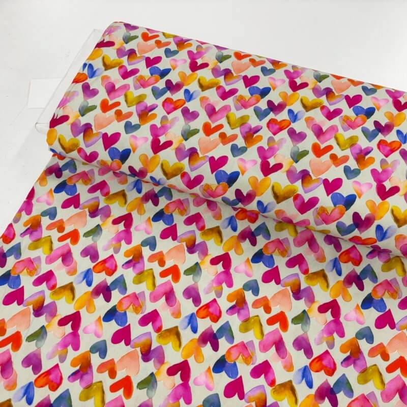 Image of Painted Hearts Viscose Challis