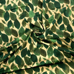 Bold Green Leaves Viscose Sateen