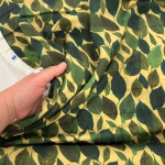 Bold Green Leaves Viscose Sateen