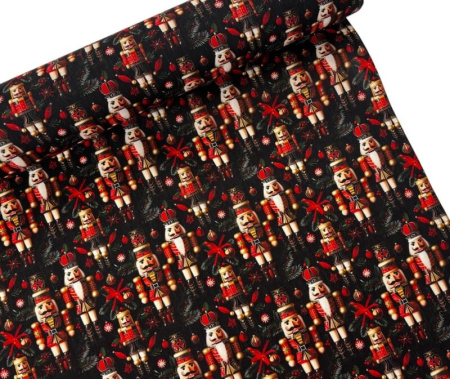 Nutcracker Noel Christmas Polycotton