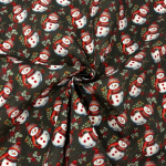 Snowman Holly Christmas Polycotton