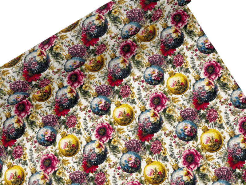 Image of Bauble Blooms Christmas Polycotton