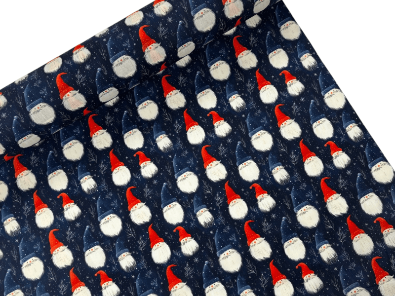 Image of Winter Gonks Navy Christmas Polycotton