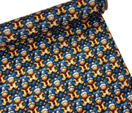 Gingerbread Joy Christmas Polycotton