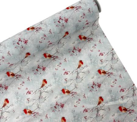 Icy Robin Christmas Polycotton