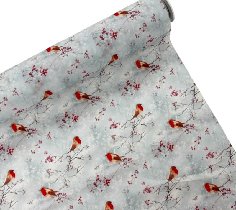 Image of Icy Robin Christmas Polycotton