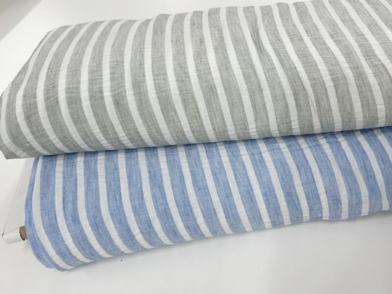 Image of Soft Linen-Look Beach Stripe