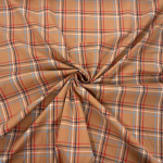 Orange Cotton Check Shirting