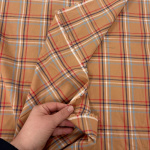 Orange Cotton Check Shirting