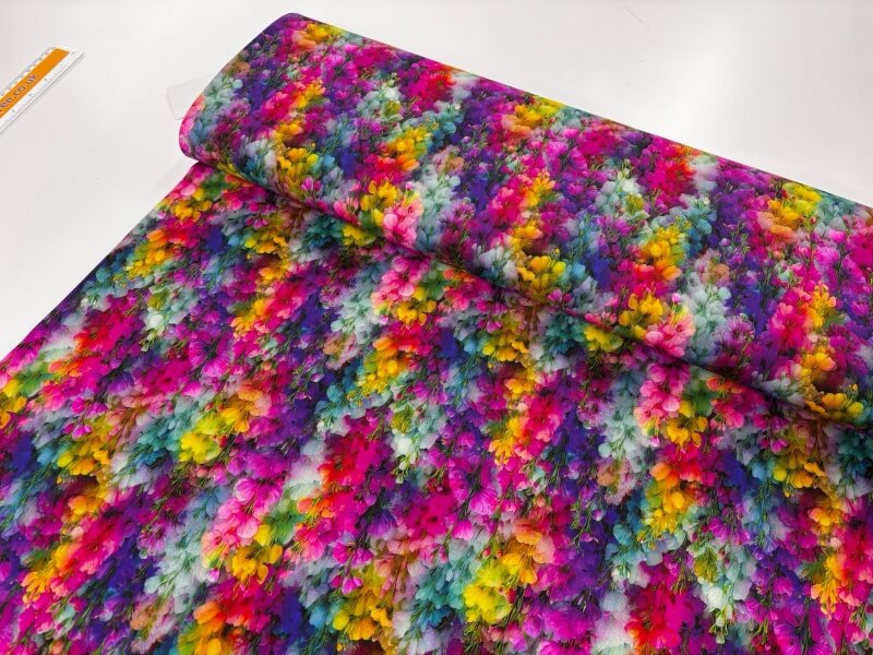 Image of Rainbow Stocks Linen Rayon Blend