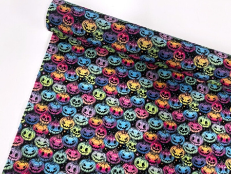 Rainbow Pumpkins Polycotton
