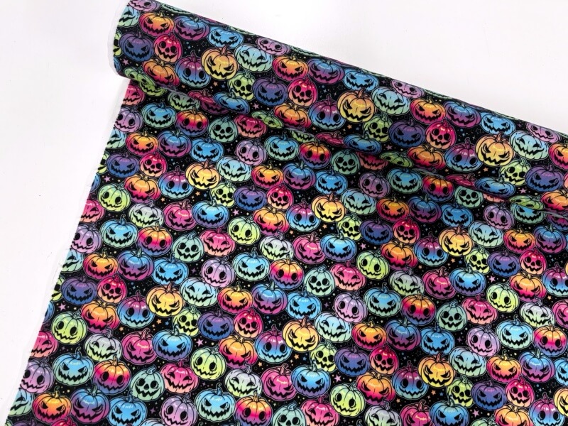 Image of Rainbow Pumpkins Polycotton