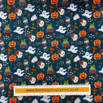 Witches Cauldron Navy Polycotton