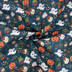 Witches Cauldron Navy Polycotton
