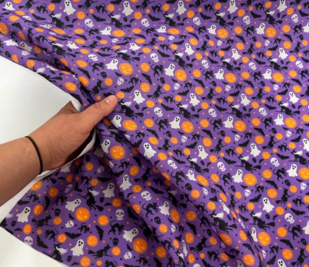 Witches Halloween Purple Polycotton