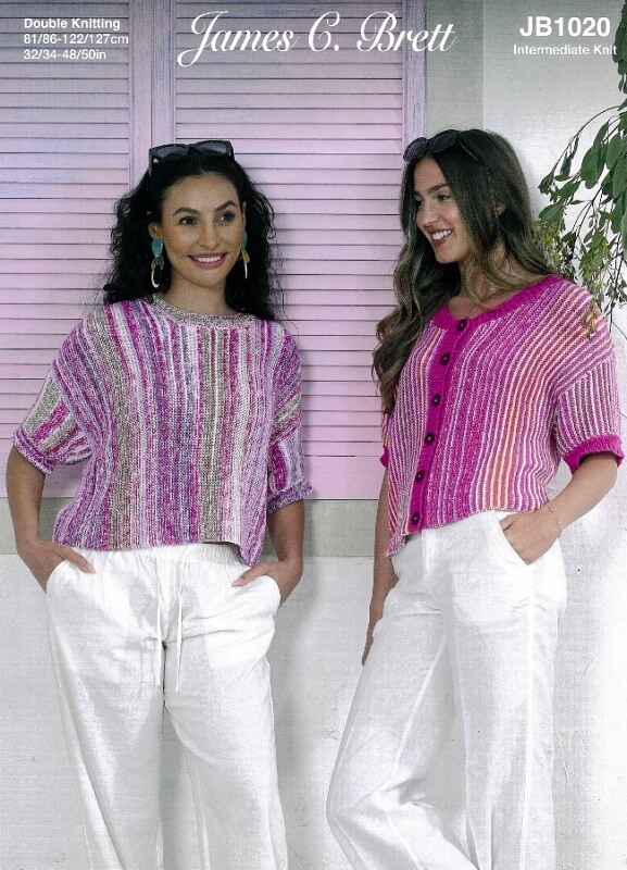 Image of James C Brett Cardigan and Sweater Pattern JB1020