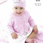 King Cole Cardigan, Hat and Blanket Pattern 6180