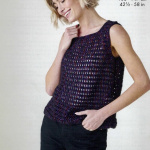 King Cole Crochet Long Sleeve Top and Vest Pattern 6490