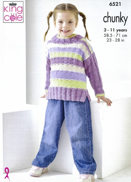 King Cole Sweater and Slipover Pattern 6521