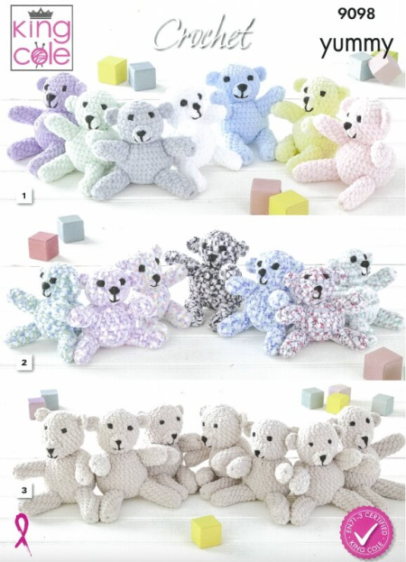King Cole Teddy Draught Excluder Pattern 9098
