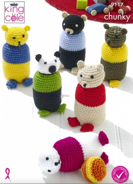 King Cole Crochet Indoor Skittles Pattern 9117