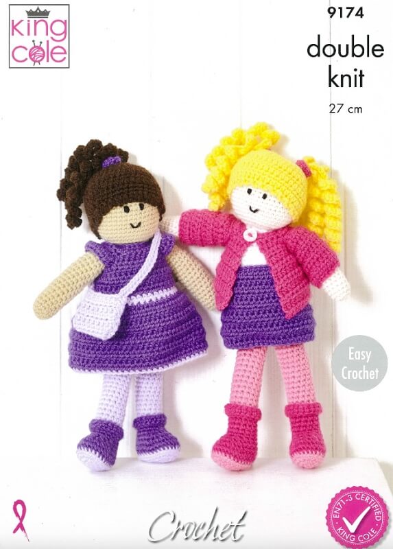 Image of King Cole Crochet Dolls Pattern 9174