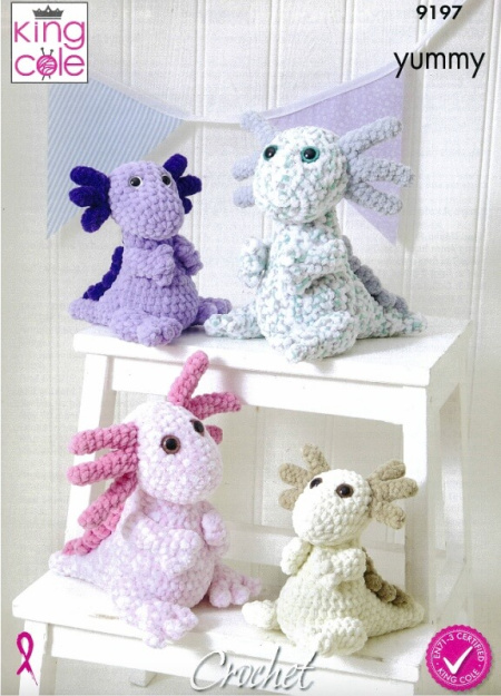King Cole Crochet Axolotls Pattern 9197