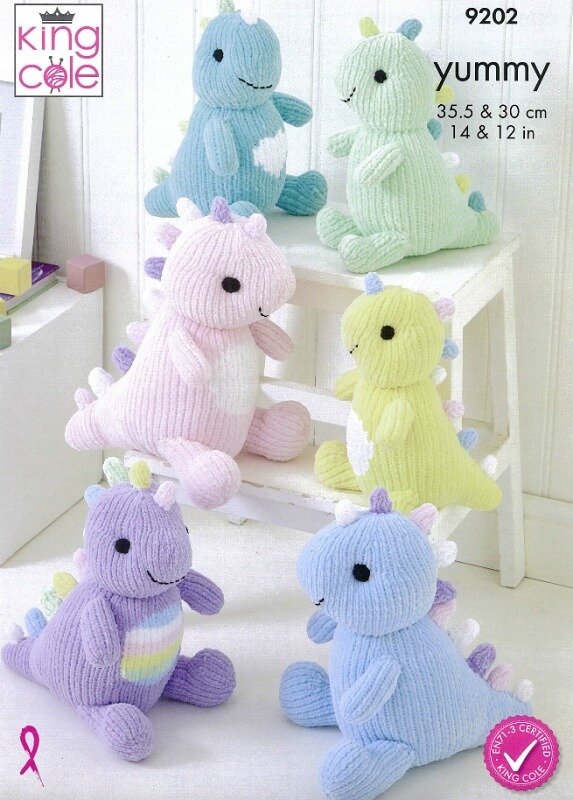 Image of King Cole Cuddly Dinosaurs Pattern 9202