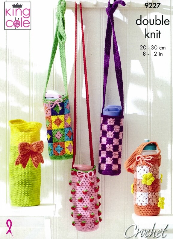Image of King Cole Crochet Bottle Bags Pattern 9227