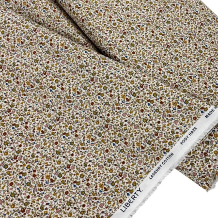 Liberty Posy Haze Mustard Lasenby Cotton