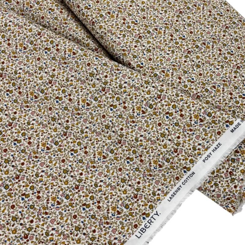 Image of Liberty Posy Haze Mustard Lasenby Cotton