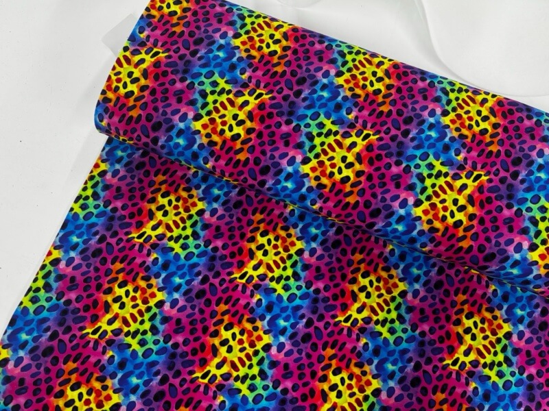 Image of Vibrant Multicolour Dots Cotton Jersey