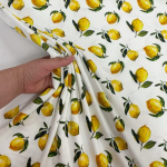 Lemons and Leaves Cotton Jersey