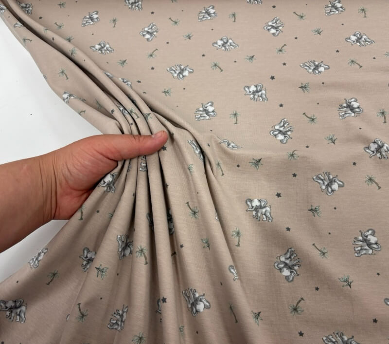 Image of Baby Elephant Cotton Jersey