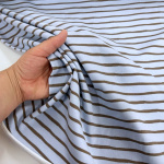 Blue and Brown Stripe Cotton Jersey