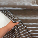 Dusty Brown and Blue Stripe Cotton Jersey