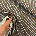 Dusty Brown and Blue Stripe Cotton Jersey