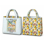 Dolce Vita Lemons Printed Canvas Reversible Bag Panel