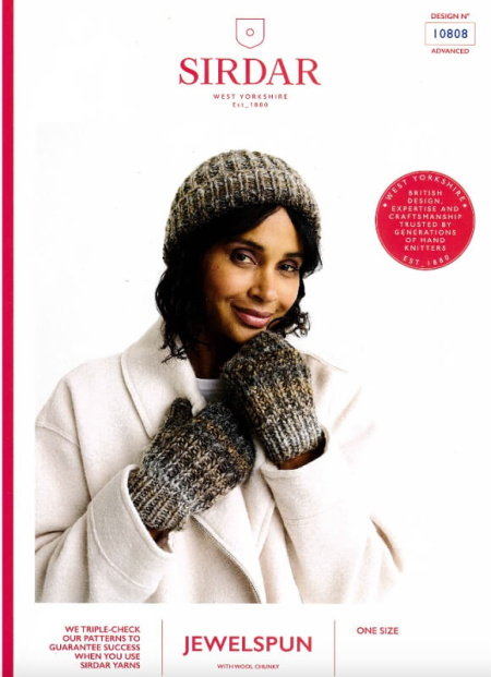 Sirdar Hat and Mittens Pattern 10808