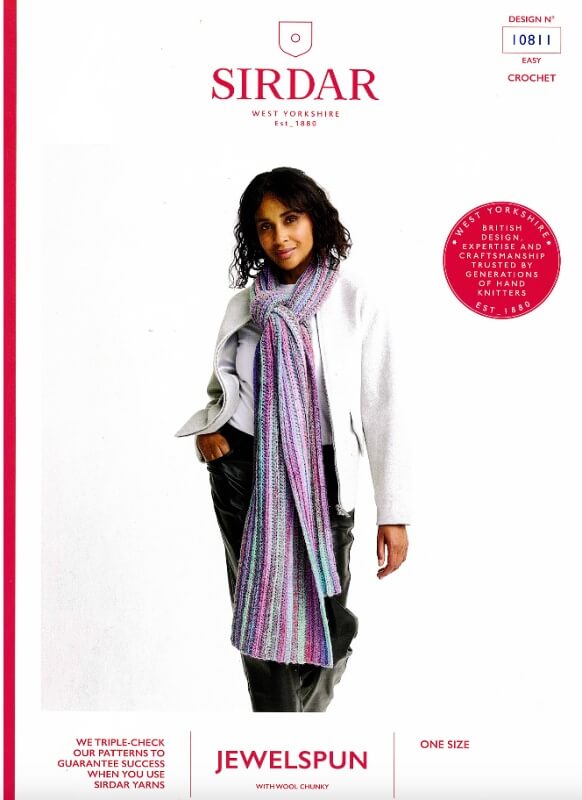 Image of Sirdar Crochet Scarf Pattern 10811