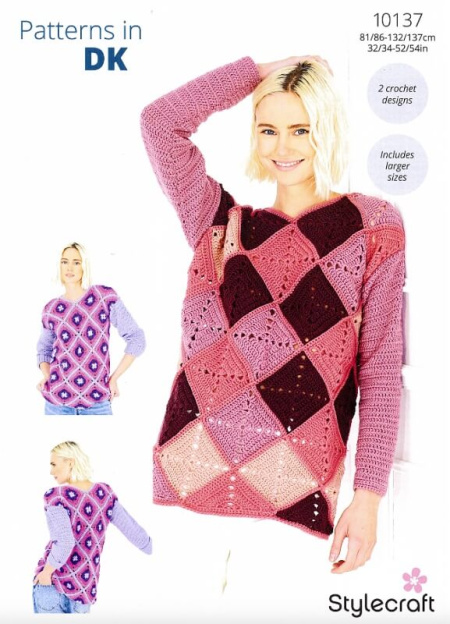 Stylecraft Crochet Diamond Motif Sweaters