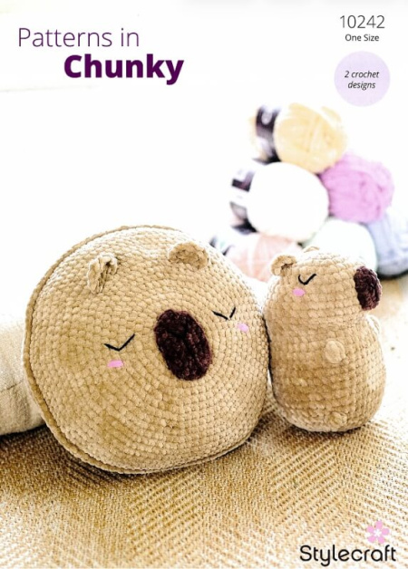 Stylecraft Crochet Capybara Plushie and Cushion Pattern 10242