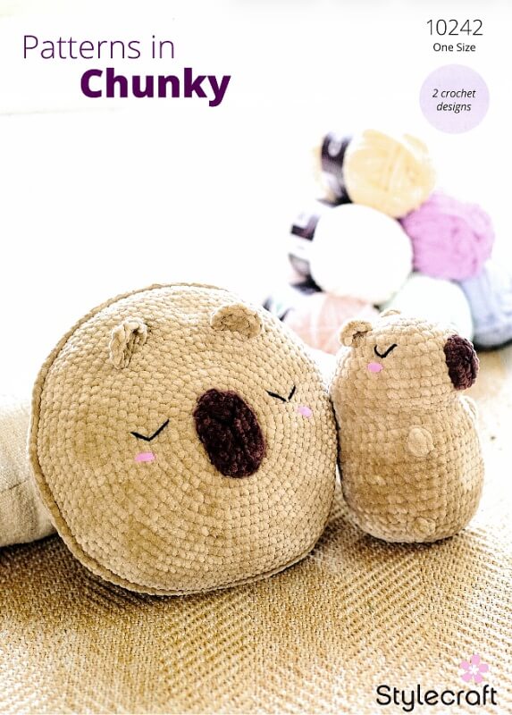 Image of Stylecraft Crochet Capybara Plushie and Cushion Pattern 10242