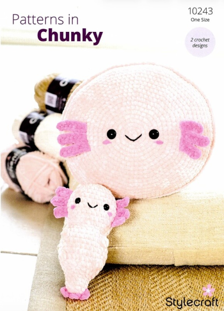 Stylecraft Crochet Axolotl Plushie and Cushion Pattern 10243