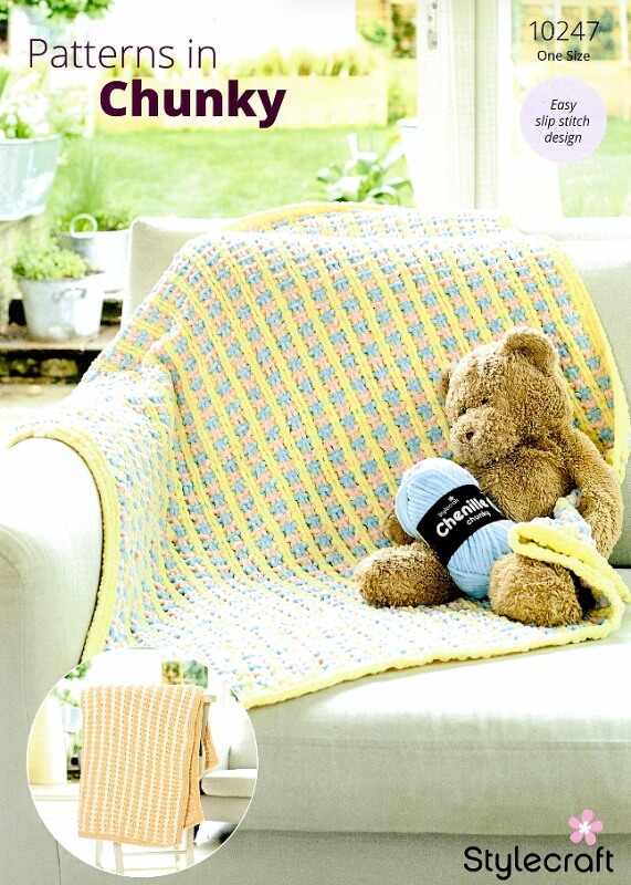 Image of Stylecraft Baby Blankets Pattern 10247