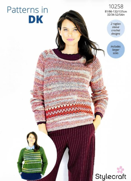 Stylecraft Crochet Sweaters Pattern 10258