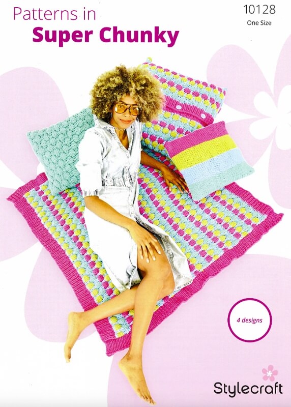 Image of Stylecraft Throw and Cushions Pattern 10128