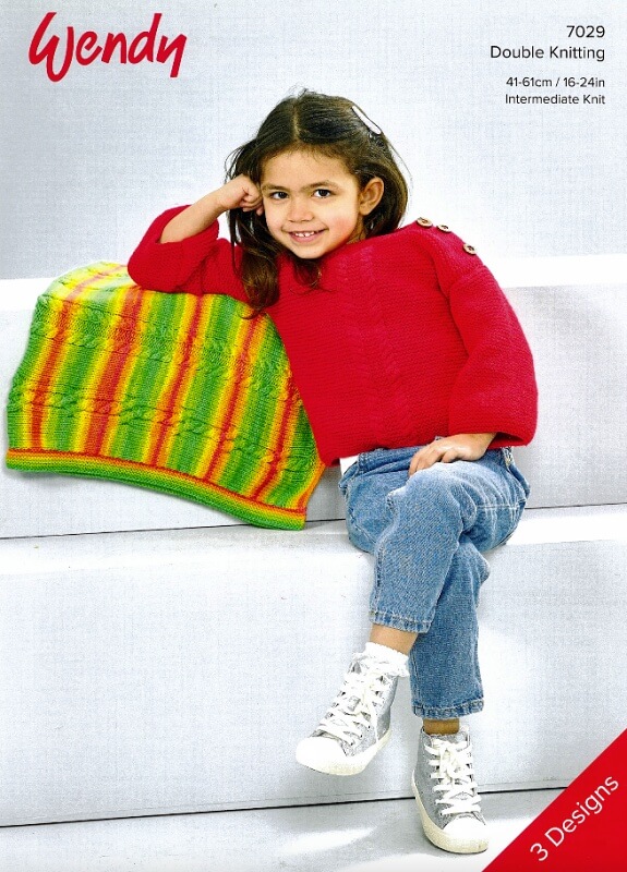Image of Wendy Sweater, Cardigan and Blanket Pattern 7029