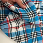 Turquoise Check Brushed Cotton