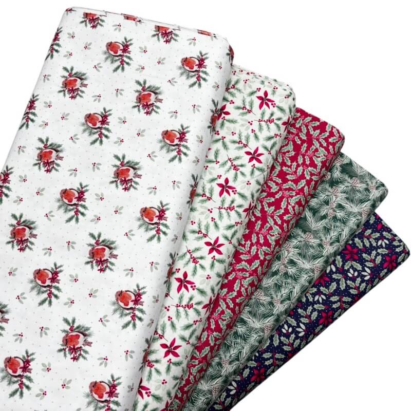 Image of Merry Little Robin Christmas Cotton